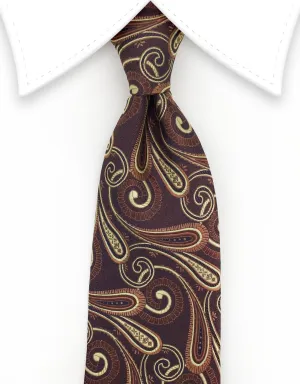 Chestnut Brown Paisley Tie