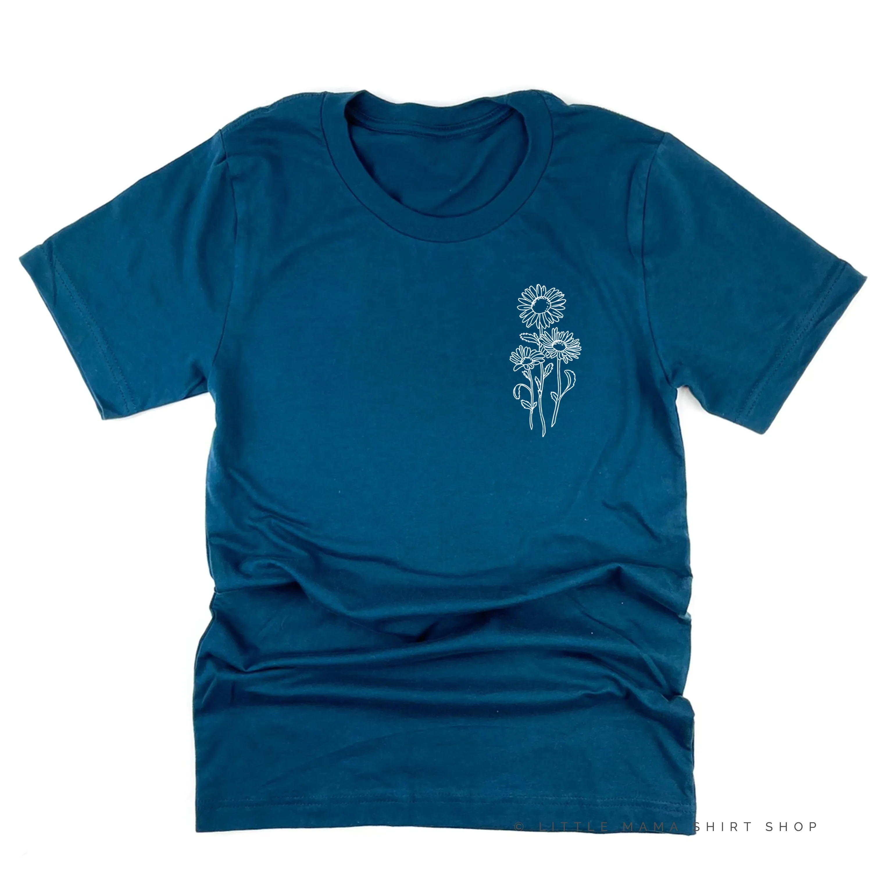 DAISY -Birth Flower (no month) - pocket - Unisex Tee