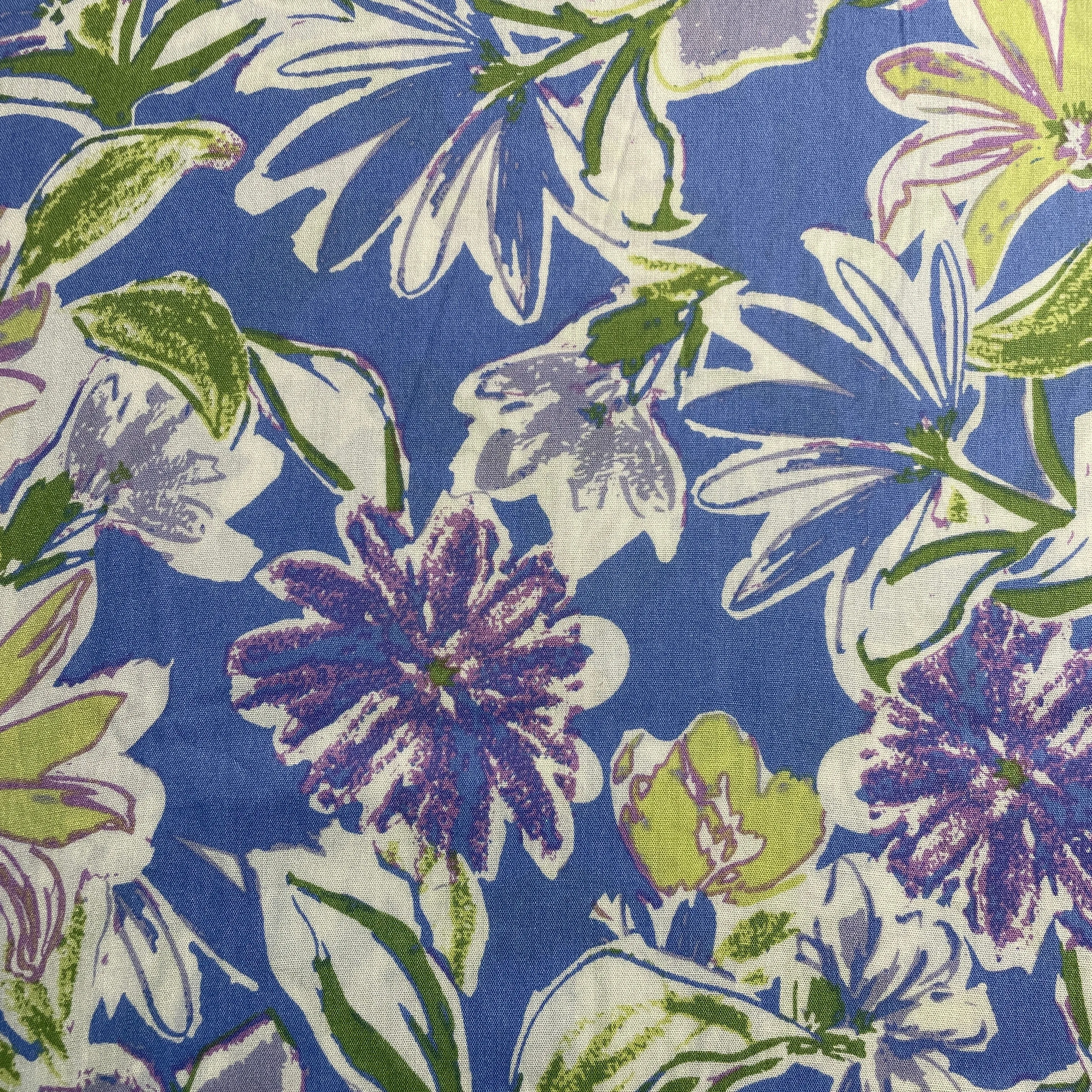 Exclusive Purple Tropical Print Rayon Fabric