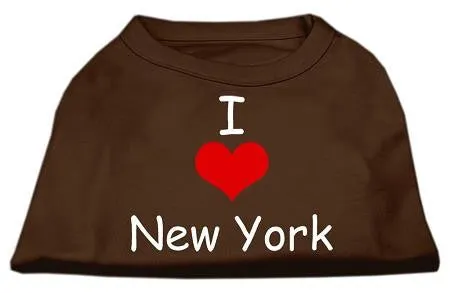 I Love New York Screen Print Shirts Brown Sm (10)