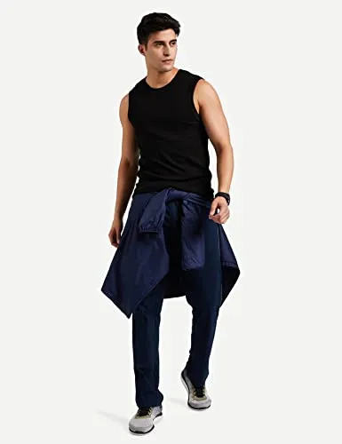 Jockey 9930 Men's Super Combed Cotton Rib Solid Round Neck Muscle Vest_Black_M