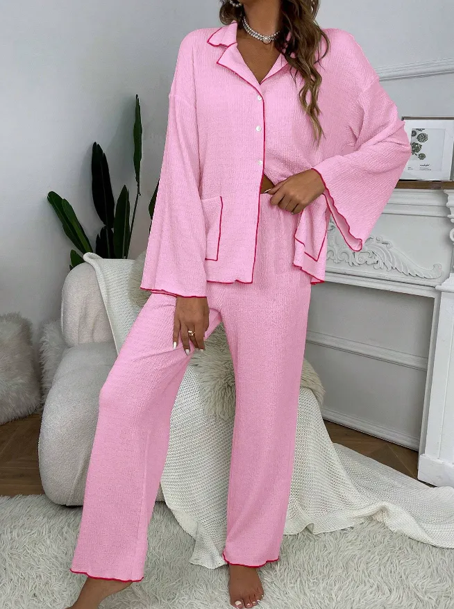 Pink Lulu Long Sleeve Pyjama Set
