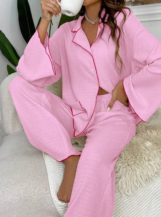 Pink Lulu Long Sleeve Pyjama Set