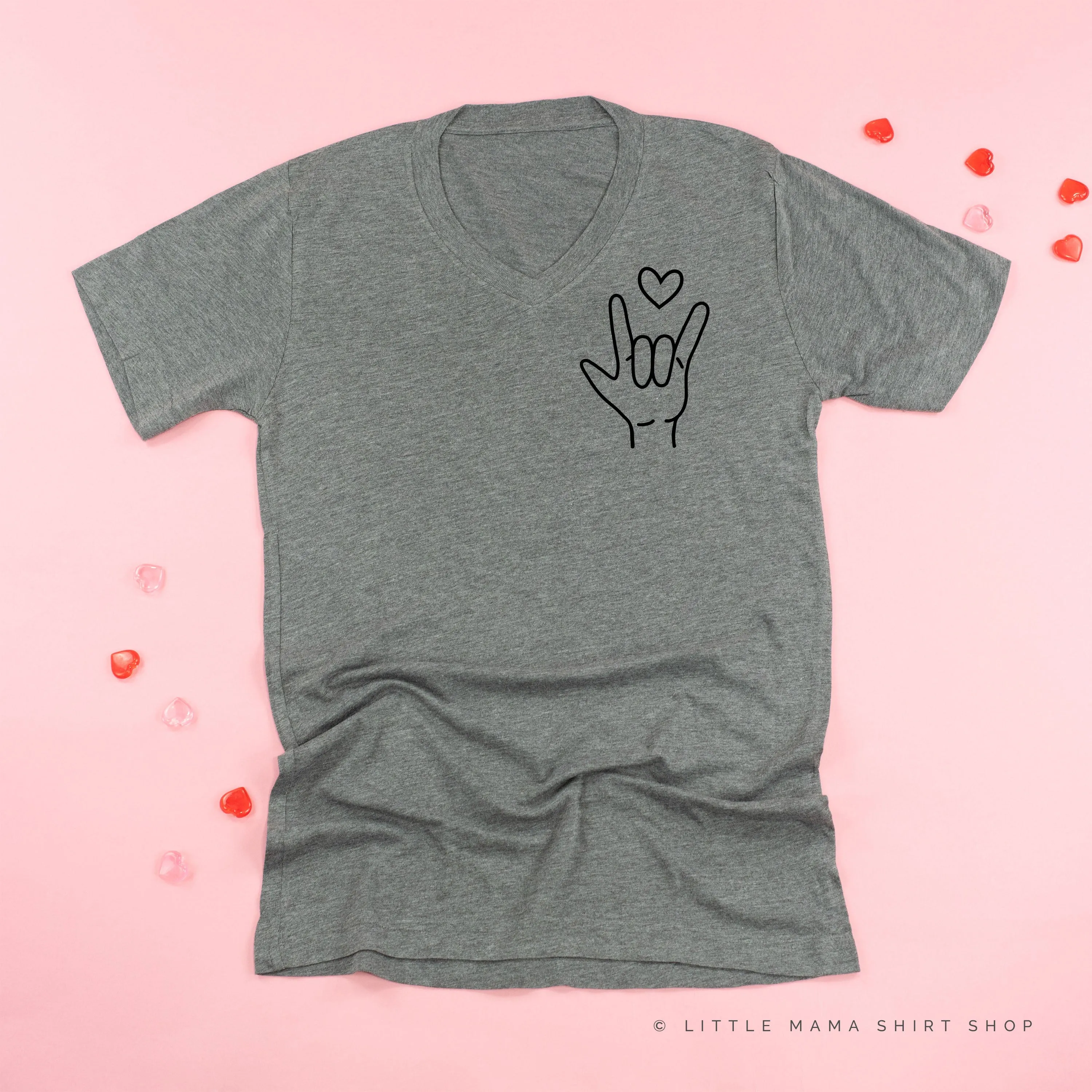 Sign Language - I Love You (pocket) - Unisex Tee