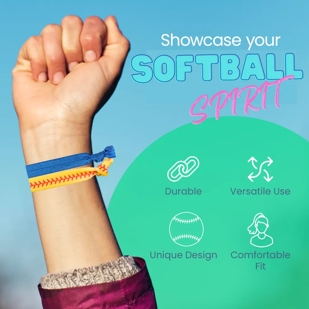 Softball Hair Tie Bundle - 5 pc set- Pick Colors