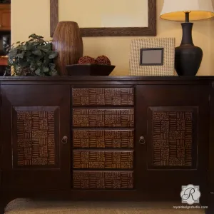 Weave Allover Furniture Stencil