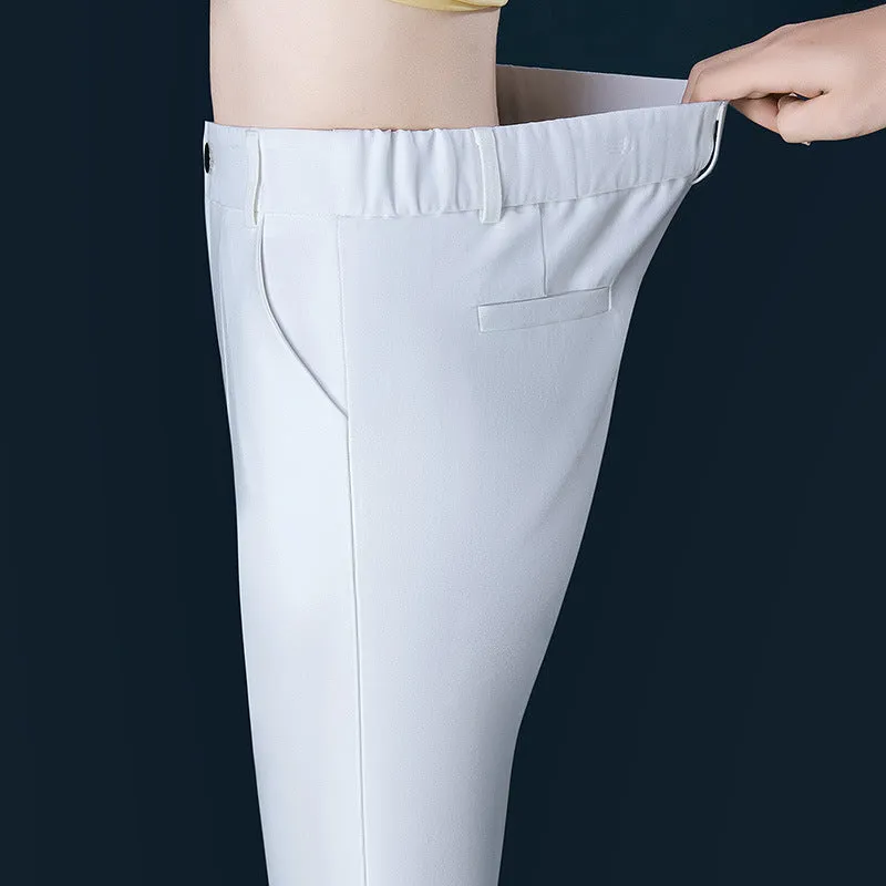 Women's High-waist Straight-leg Casual Suit Trousers