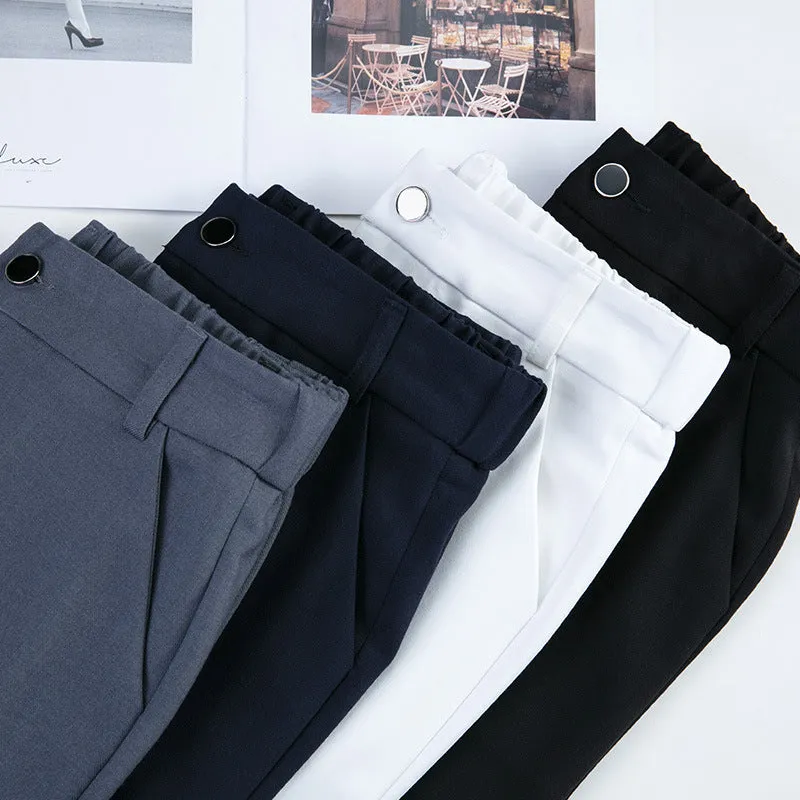 Women's High-waist Straight-leg Casual Suit Trousers