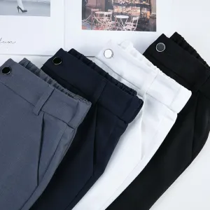 Women's High-waist Straight-leg Casual Suit Trousers