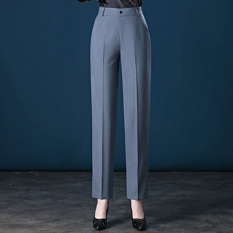 Women's High-waist Straight-leg Casual Suit Trousers